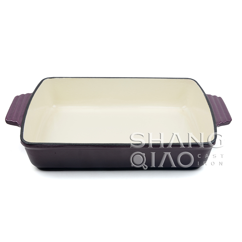 Чугунная эмалированная форма для запекания прямоугольная
