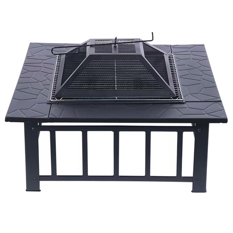 BBQ Fire Pit, Outdoor Courtyard Barbecue and Bonfire Dual-Purpose Fire Pit Table