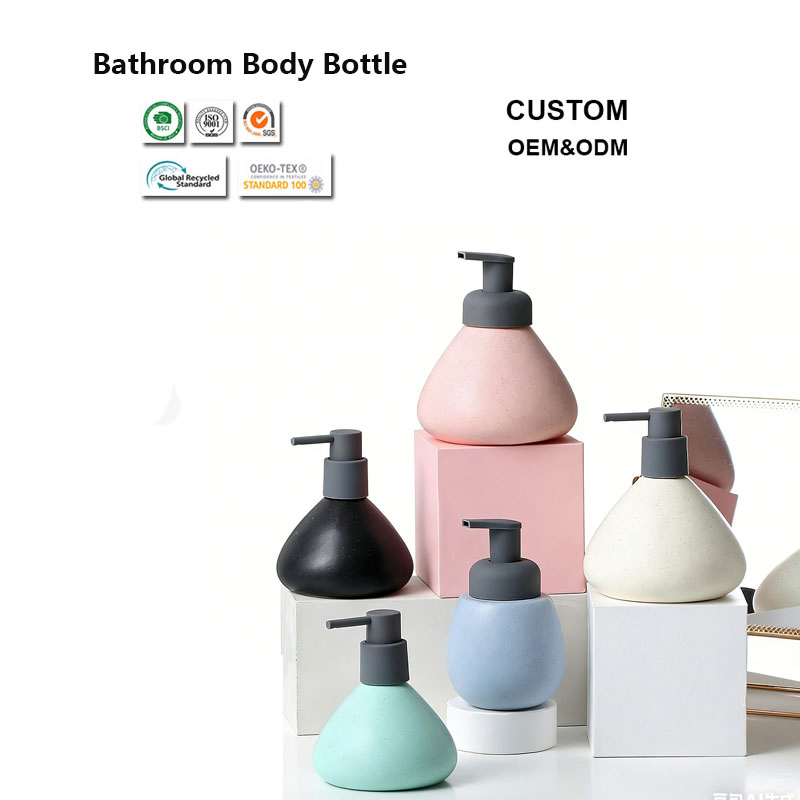 Durable Porcelain Smooth Surface Bathroom Ceramic Bottle for Laundry Detergent Storage