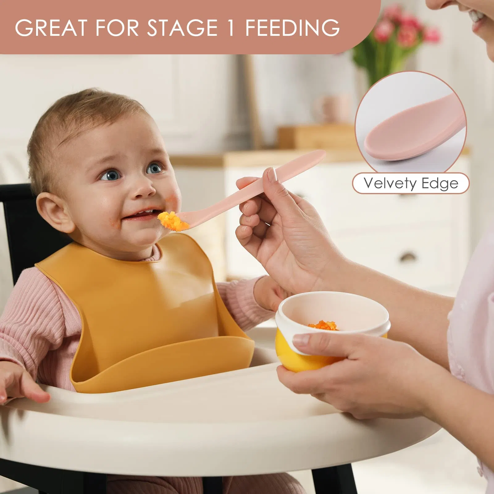 Soft-Tip 6-Piece Silicone Baby Feeding Spoons
