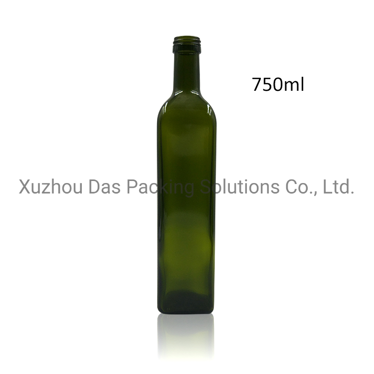 Square 750ml Marasca Glass Bottle Olive Oil Bottle Glass with Lid
