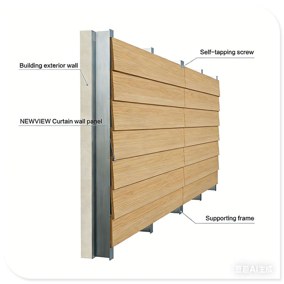 Customized Size Cement Curtain Wall Panel Overlapping Screw-Fix Curtain Wall
