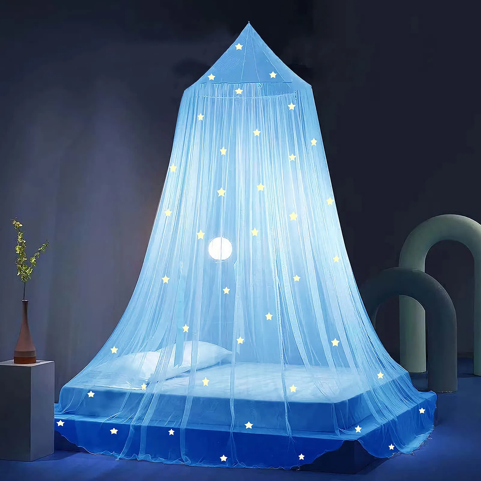 Glowing Stars Bed Canopy Bed Canopy Girls Princess Purple Bed Blue Mosquito Net