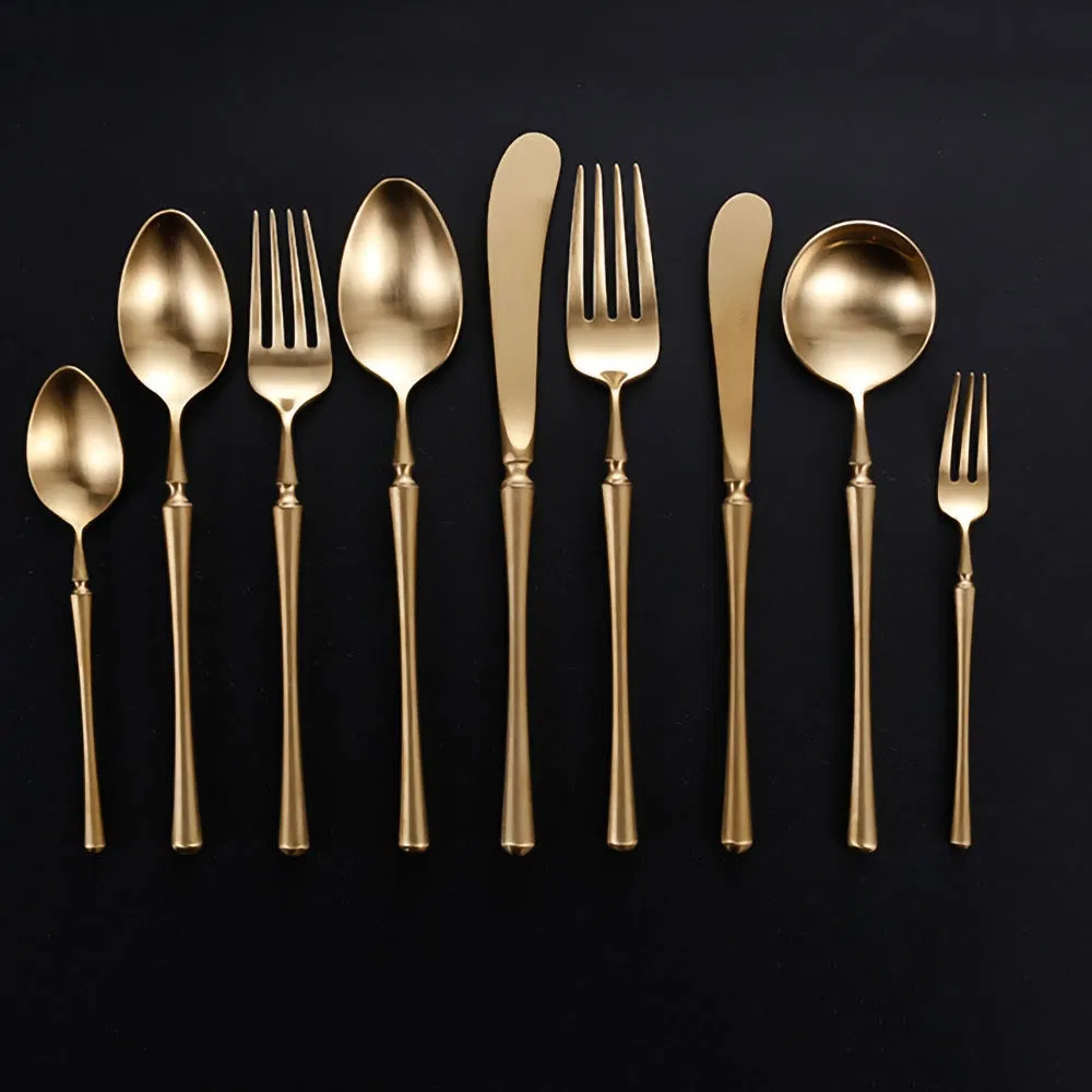 Disposable Plastic Gold Fork Knife Spoon Plates Party Supplies Kits Cutlery Plastic Spoon and Fork