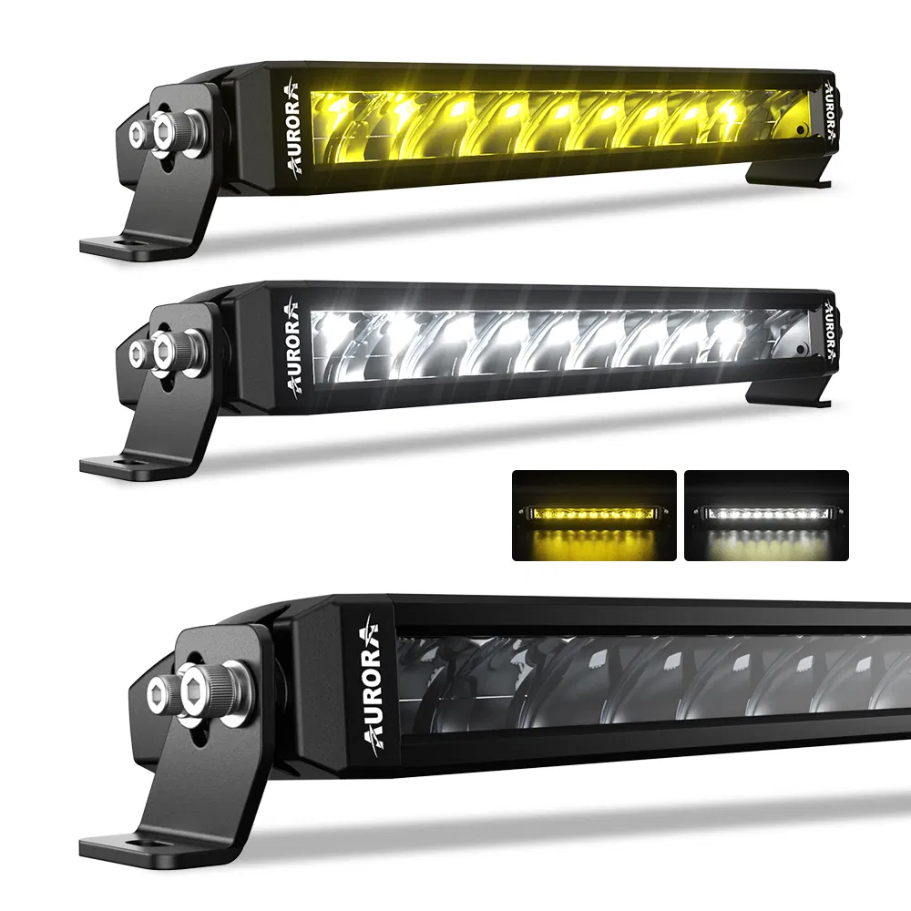 Dual Color RGB Single Row LED Light Bar for ATV UTV Truck