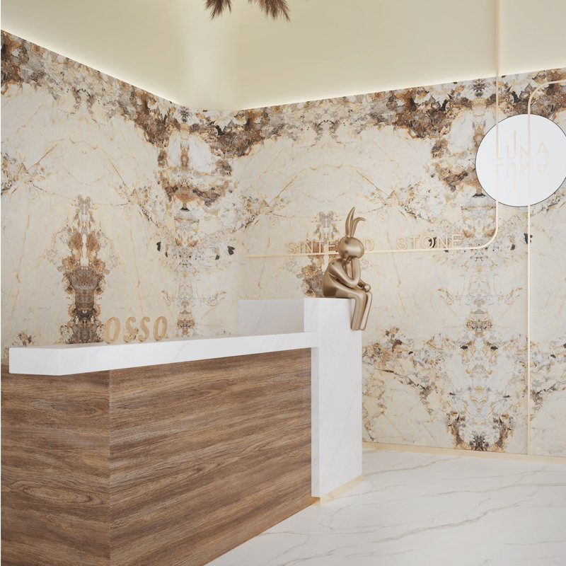 Pandora Popular Soft Polished Porcelain Marble Slab Living Room Background Sintered Wall Tile