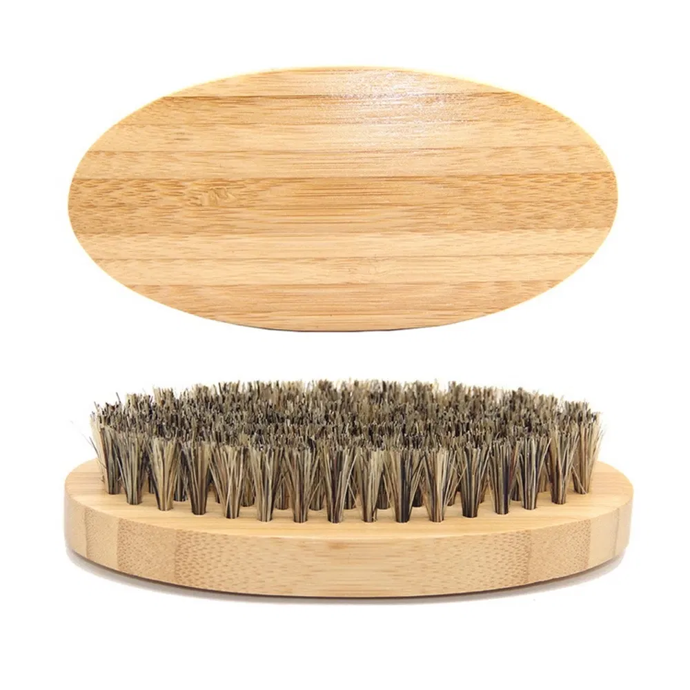 Eco-Friendly Portable Natural Men's Facial Cleansing Tool Beard Brush