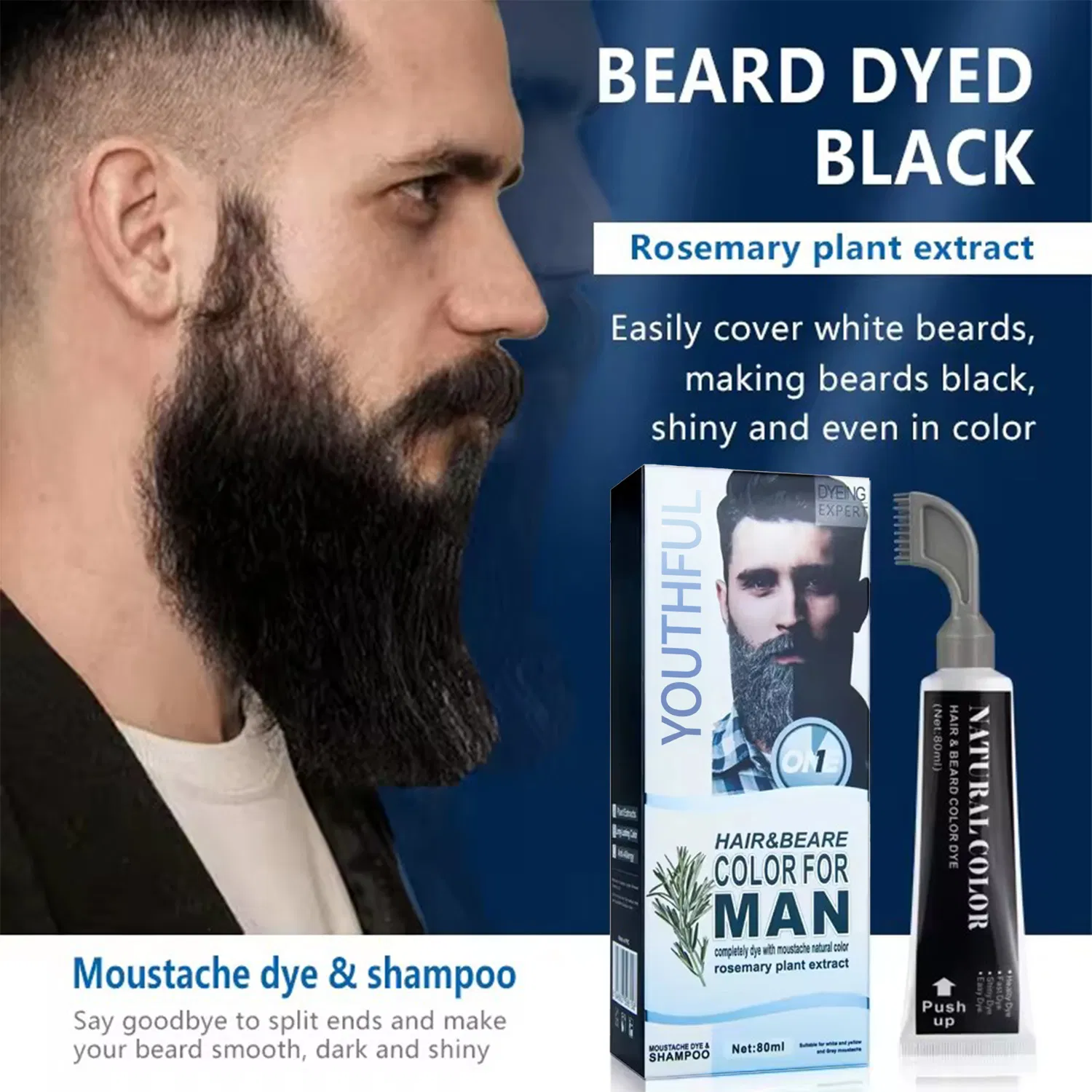 5 Minutes Fast Darkening Ammonia Free Black Dye Brush