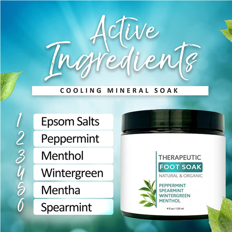 Natural Peppermint & Menthol Therapeutic Foot & Bath Soak Epsom Salt