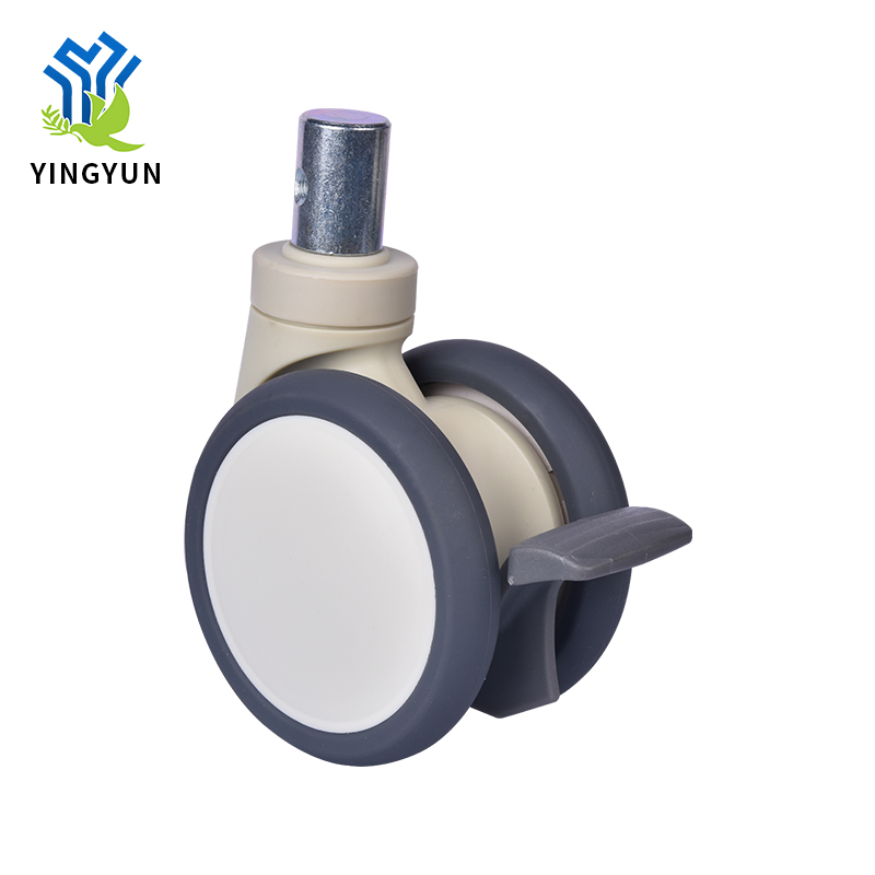 Double Face Plastic Hospital Medical Bed Brake Caster Wheels