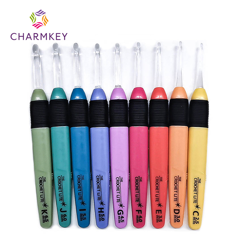 Charmley 9PCS LED Light Crochet Hooks Knitting Needle Set