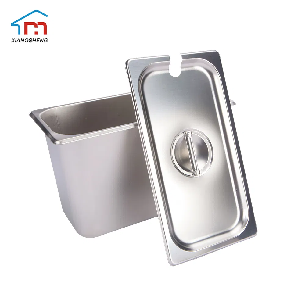 Xiangsheng 1/4 Stainless Steel Gn Pan Ice Cream Gelato Pan for Restaurant