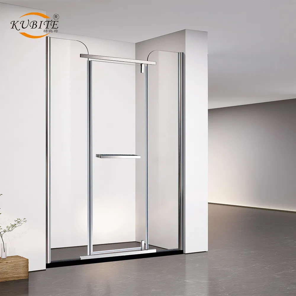 Chrome/Black 8mm 6mm Thick Glass Sliding Aluminum Profile Shower Glass Door