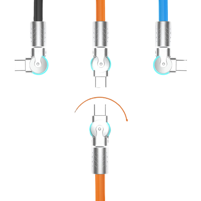 USB-C кабель с поворотным разъемом 180°, быстрая зарядка