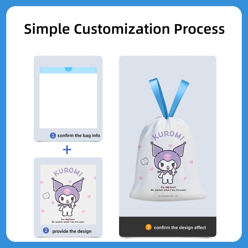 Drawstring Trash Bag Garbage Bag, Tall Kitchen Draw String Garbage Bag, 13 Gallon (60*70cm) , Unscented, 20PCS/Roll--White