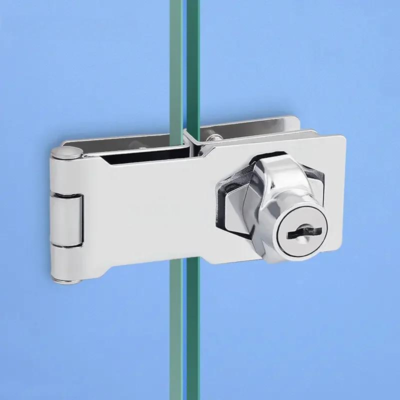 Single Double Open 3 Folding Steel Cabinet Glass Showcase Lock with 2 Keys