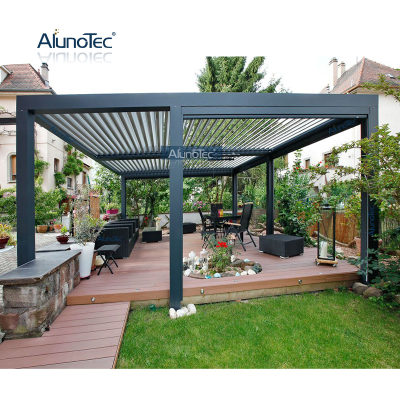 Motorized Outdoor Awnig Design Patio Cover Louvred Roof Aluminium Pergola Garden Canopy Carport Gazebo Pergolas