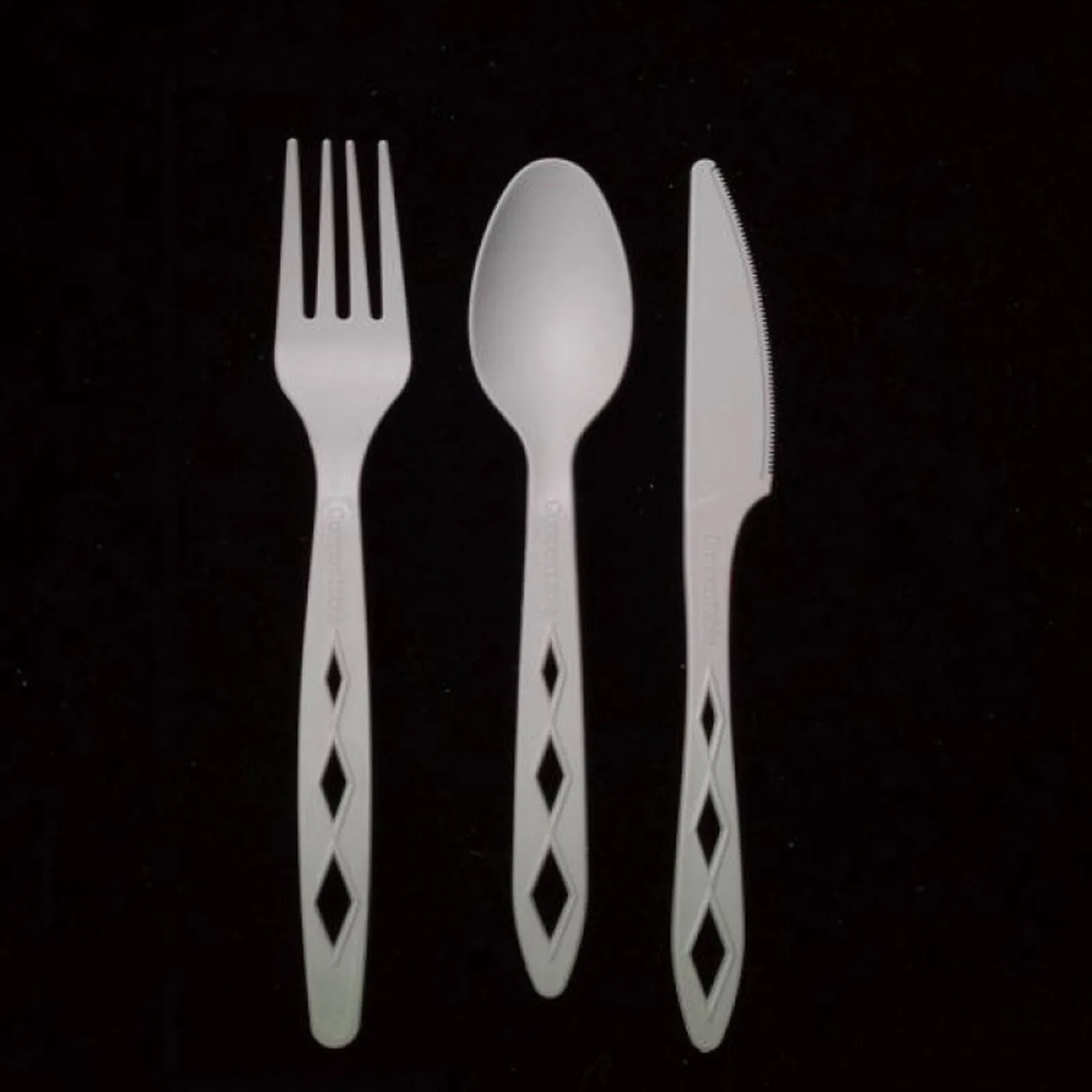 Wholesale Disposable Cutlery Forks Spoons Knives Cornstarch PLA Cutlery Set for Takeaway 10