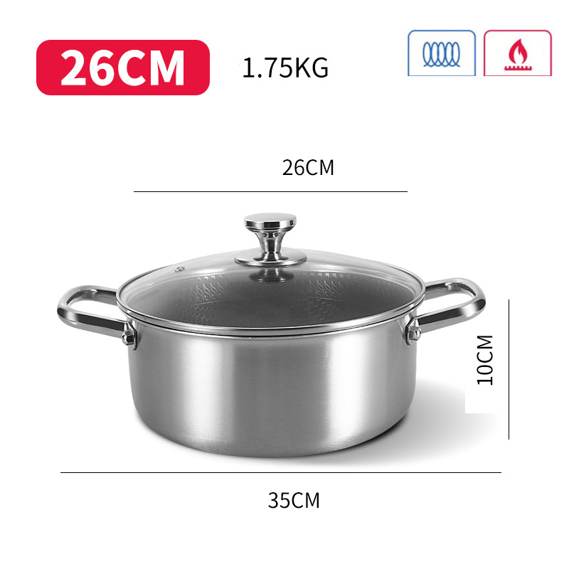 Кастрюля суповая 5.5л из нержавеющей стали 304