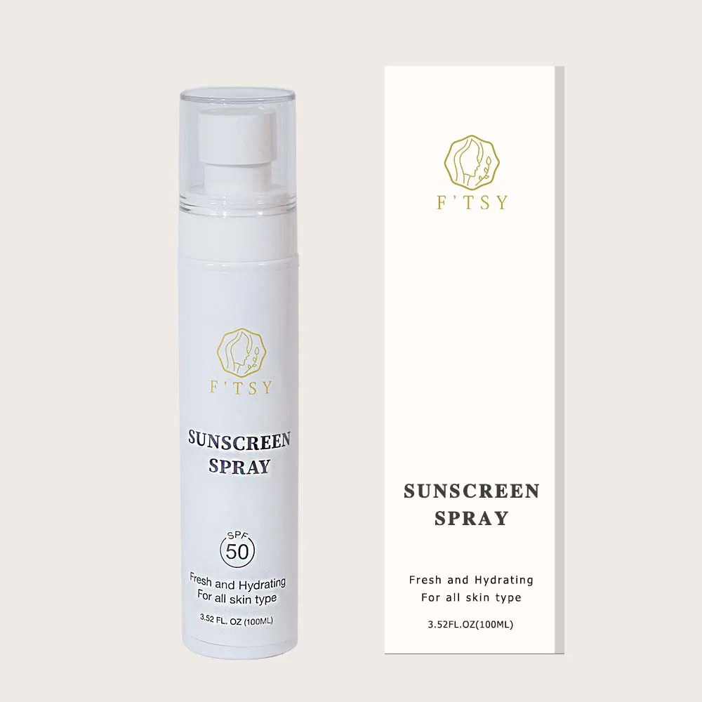 Hot Selling Private Label Vegan Natural Sunblock Calming SPF 50 UVA UVB Protecting Sunscreen Face Mist Spray