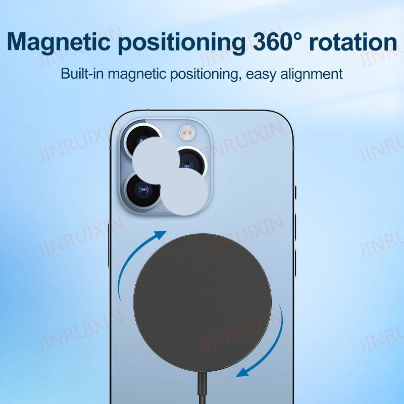 15W Magnetic Wireless Fast Charger, Aluminum Alloy Material, Simple and Delicate Design, Small, Thin and Easy to Carry