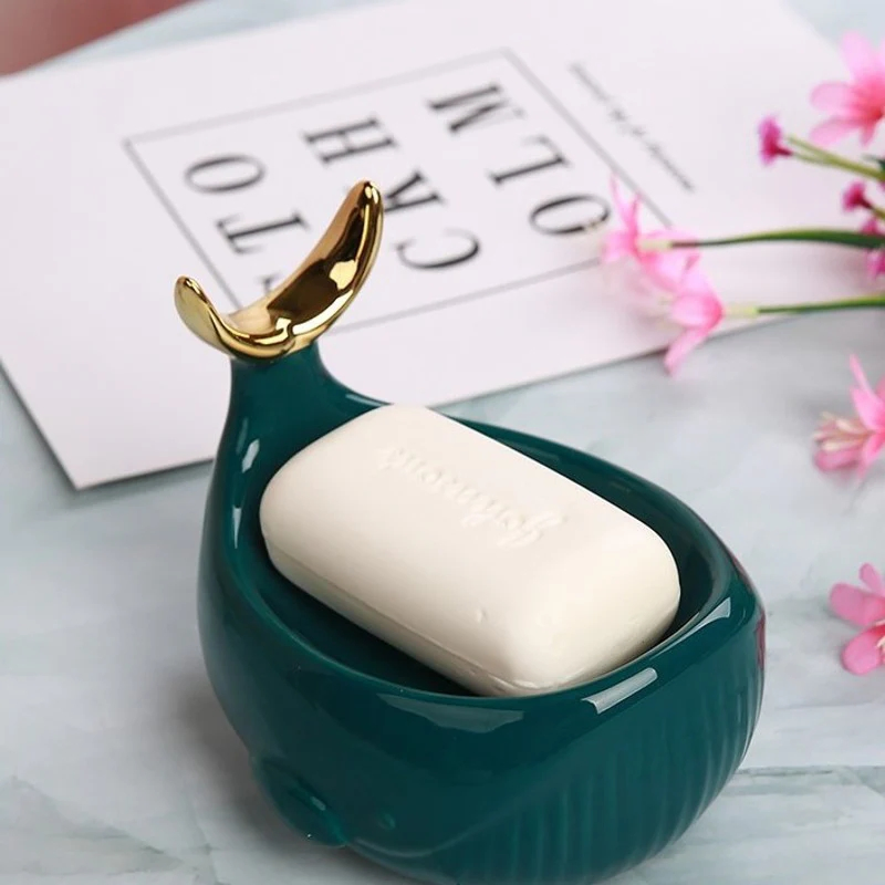 Whale Shaped Soap Dish Ceramic Soap Dish Keep Soap Dry