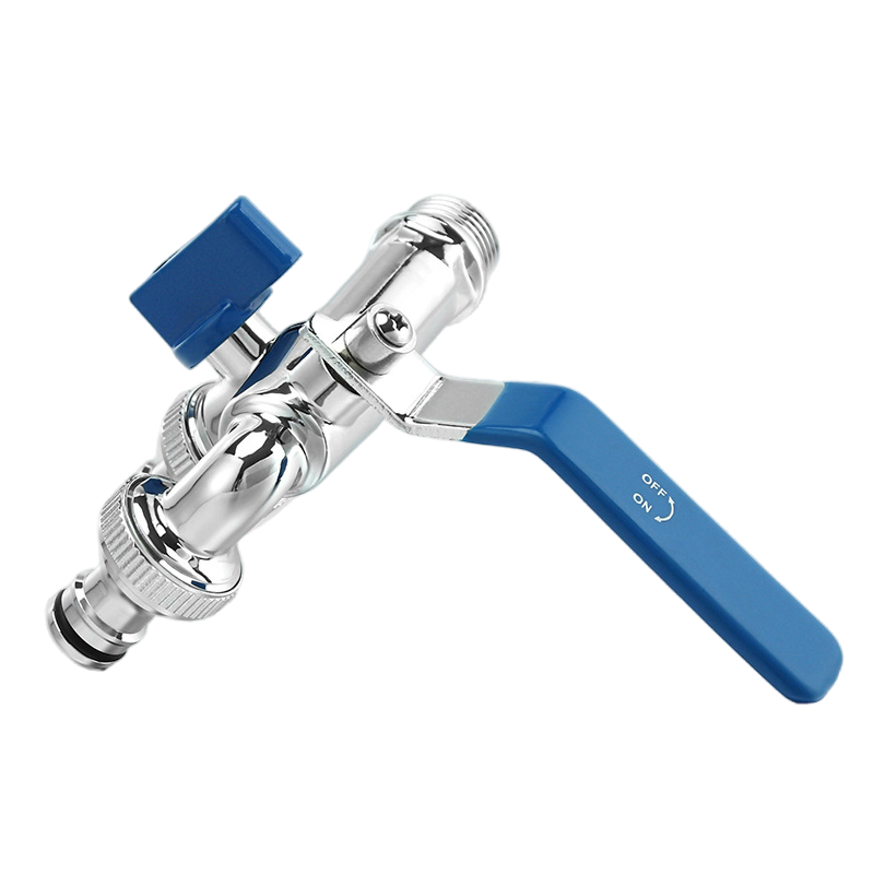 Chrome-Plated Outdoor Faucet for Garden Mop Basin Double Water Outlets