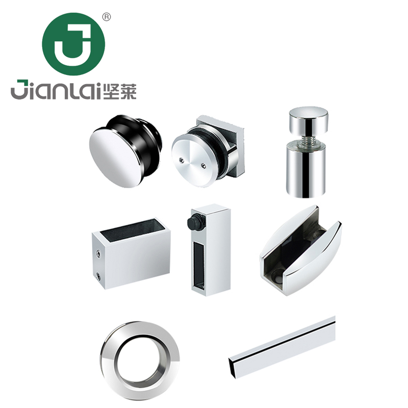 Hotel Bathroom Glass Encloser Stainless Steel Fitting Wholesale