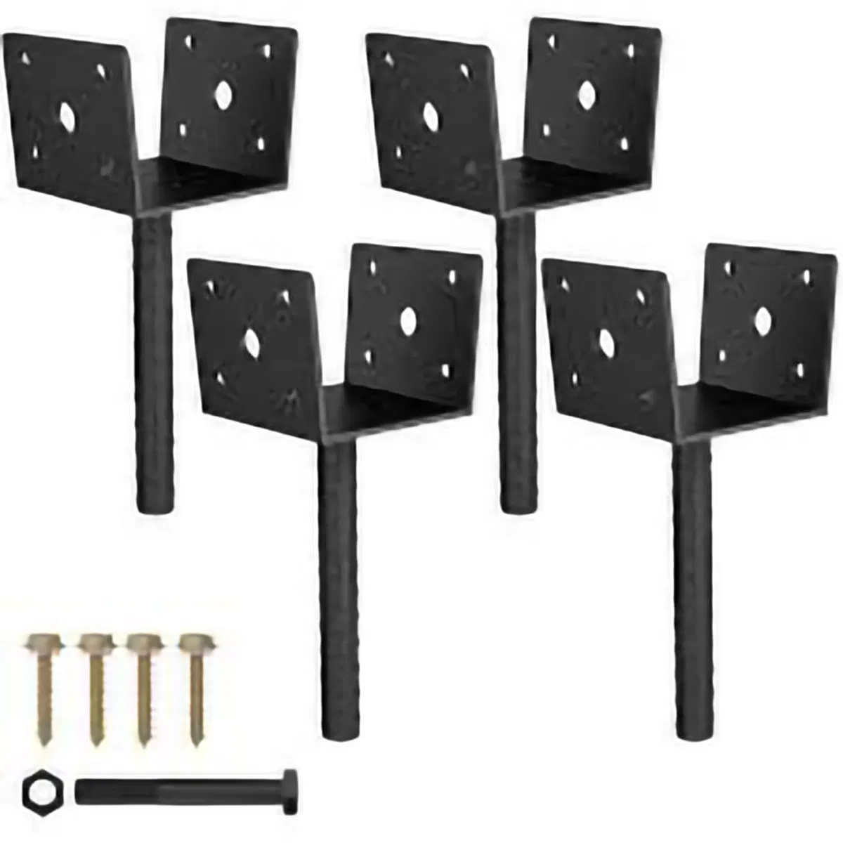 Металлический U-образный держатель для столба забора