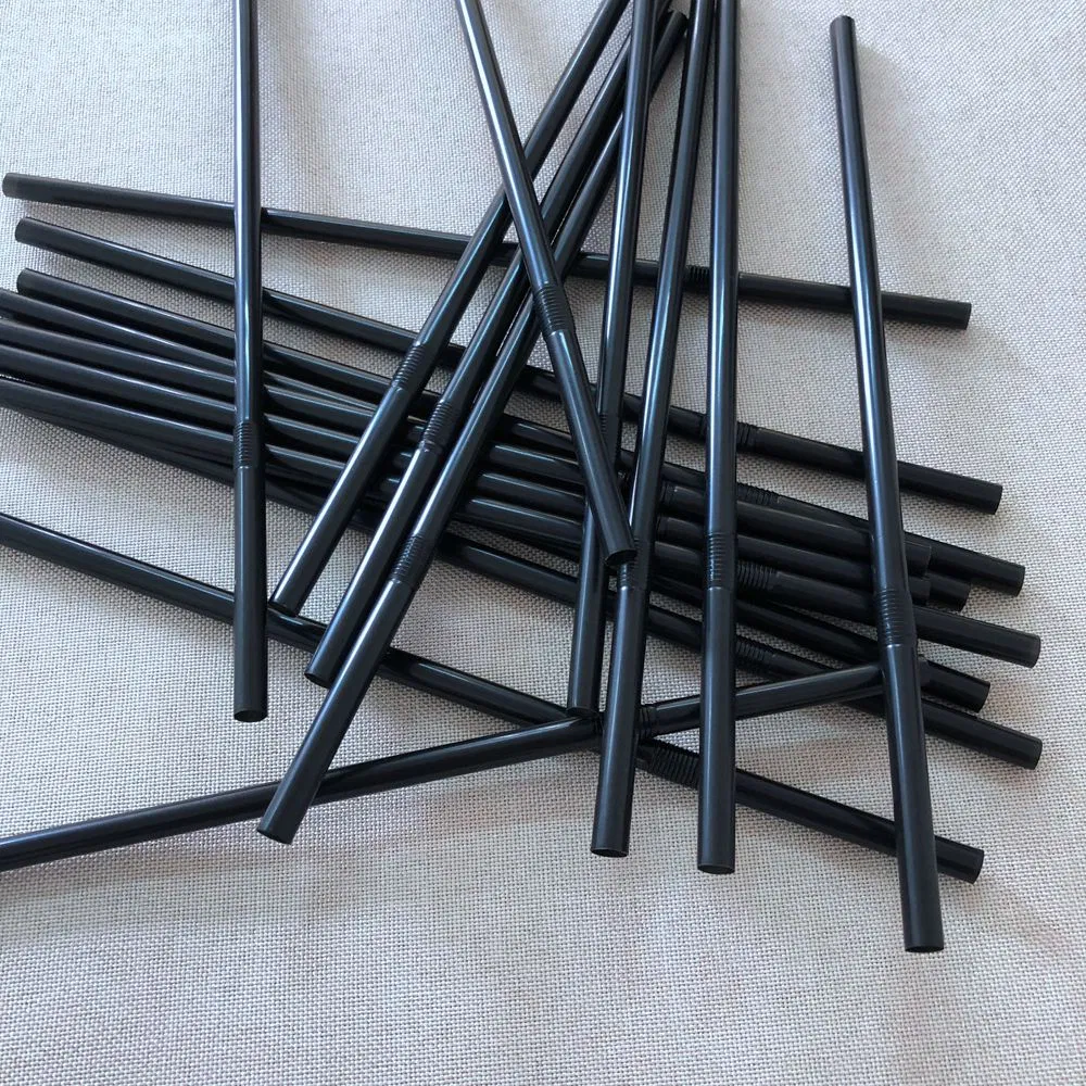 PP Plastic Reusable Bendy Straws with Nude Packing for Families and Restaurants