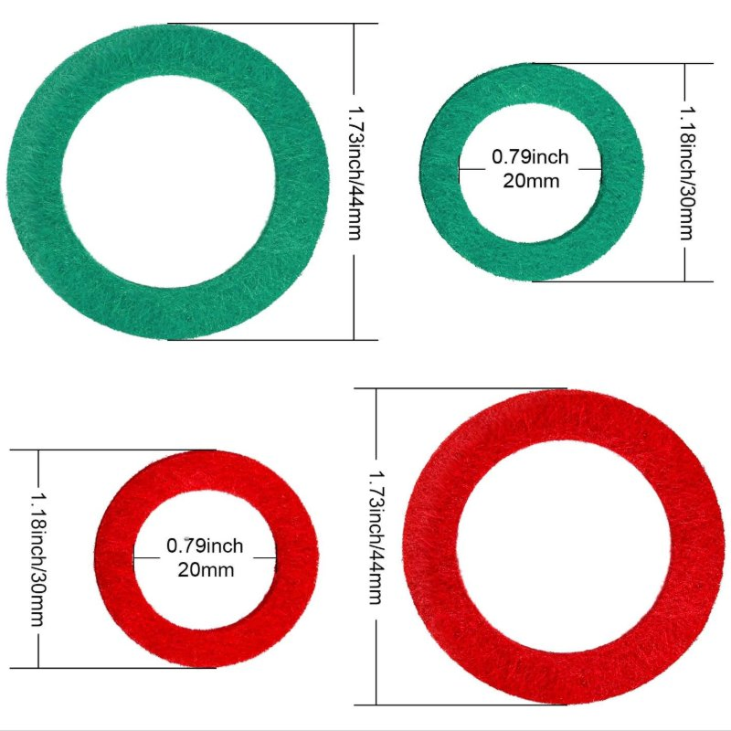 12PCS Felt Battery Terminal Anti Corrosion Washers Fiber, Battery Terminal Protector Washer (6PCS red+6PCS Green)