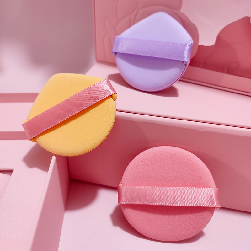 Soft Exquisite Warm Colors Double-Faced Bulk Price Powder Puff High Quality Lightweight Portable Custom Makeup Powder Puff