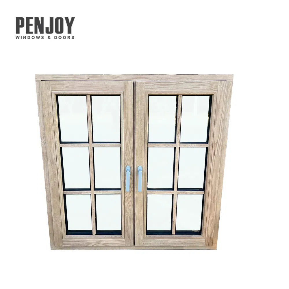 Penjoy Factory Price Wood Frame Glass Solid Wood Windows Tilt and Turn Windows for Vills