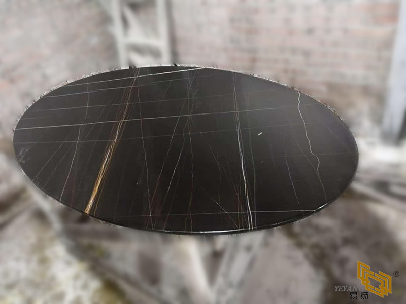 Natural Stone Black/Gold Marble Table for Dining/Coffee/Office Round Table