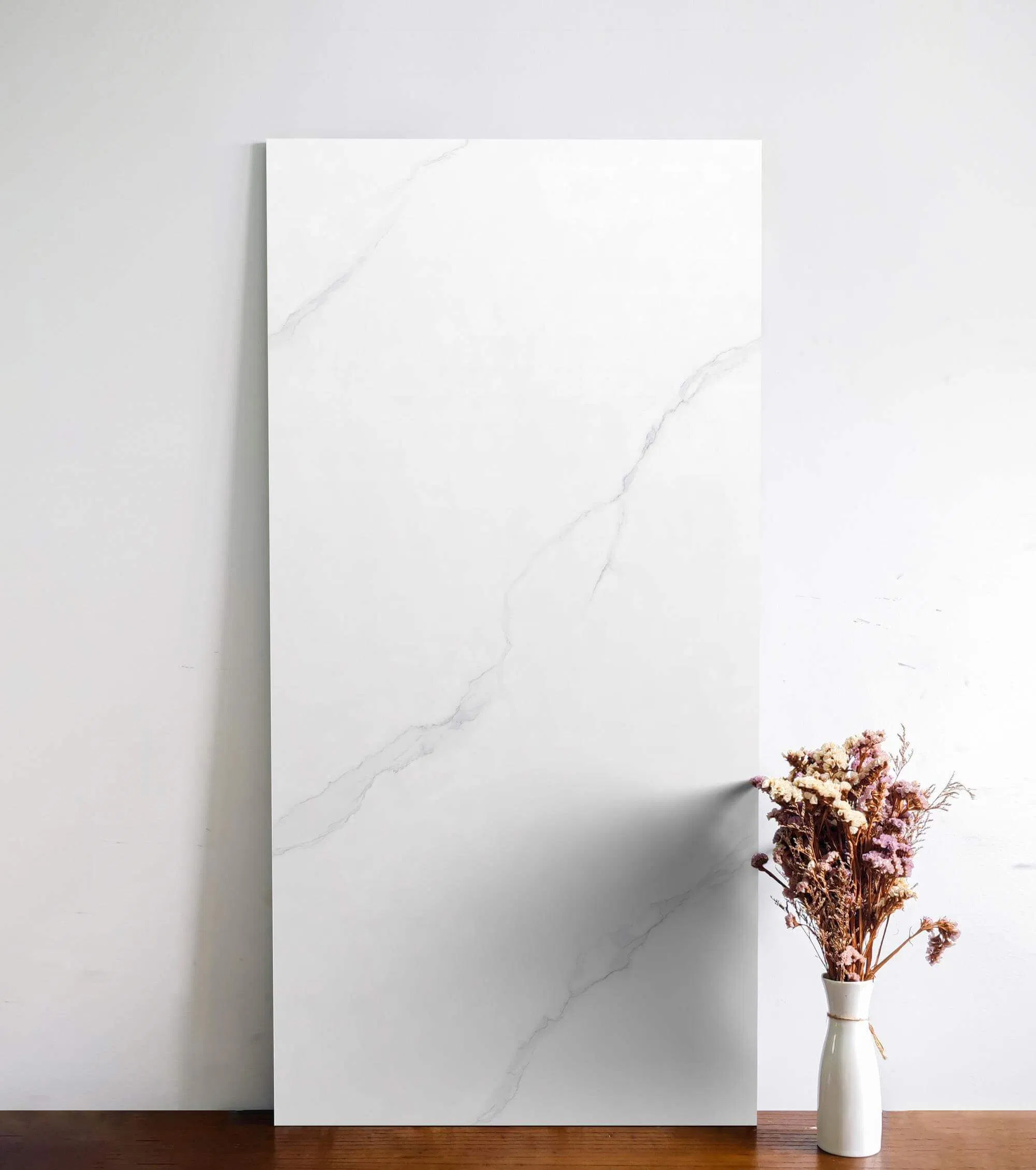 Керамогранитная плитка для пола в ванную 600x1200 мм, белый мрамор