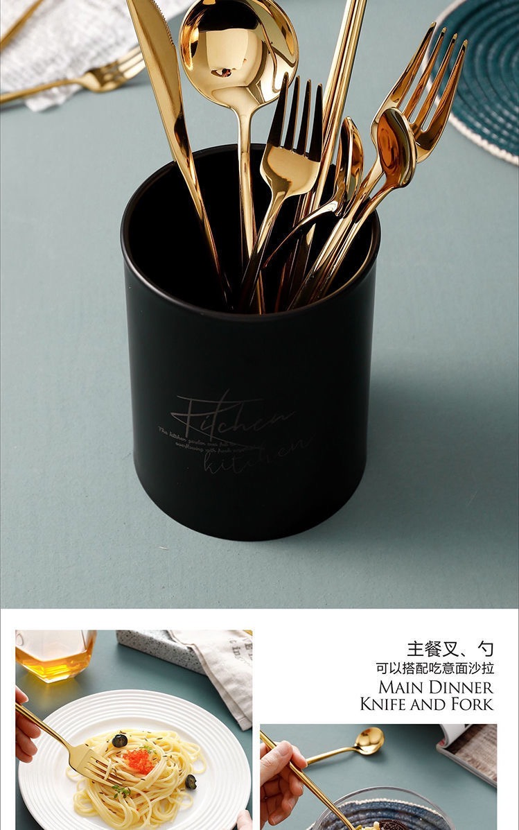 Gold Cutlery Dinner Ware Forks Spoons Beef Knives