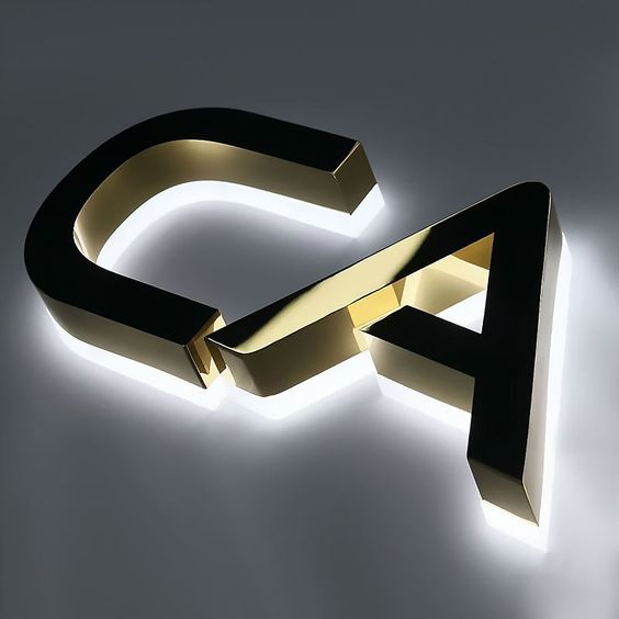 Stainless Steel Fabricated Backlit LED Channel Letter Sign for Shop Office Advertising