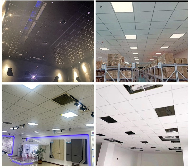 Soundproof Glass Fiber Ceiling Board and Fiberglass Acoustic Insulation False Ceiling Tiles in Square or Tegular Edge