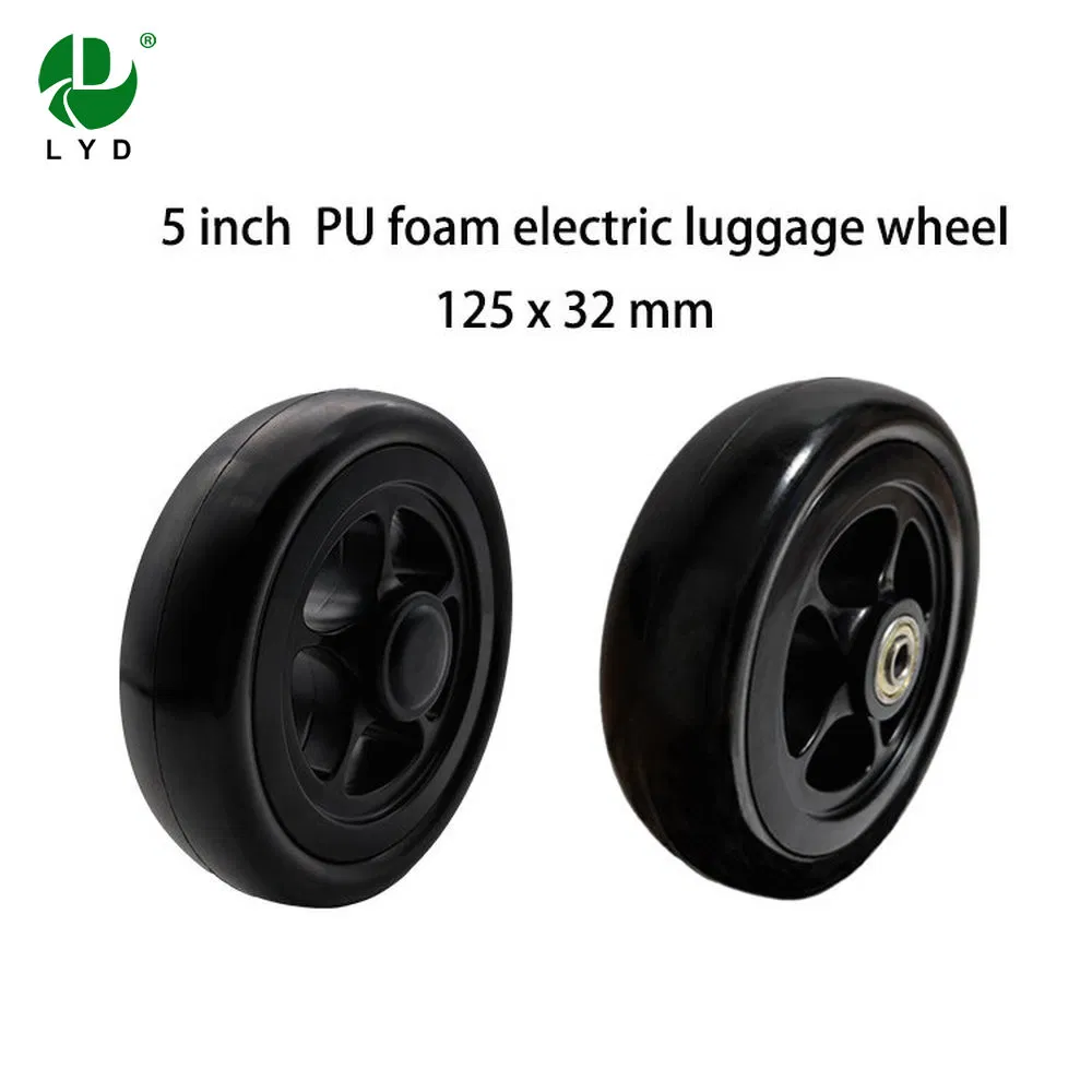 Waterproof Abrasion-Resistant 5 Inch PU Foam Plastic Core Luggage Wheel