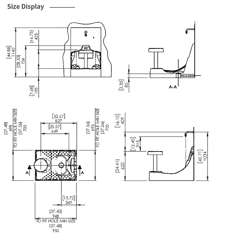 Раковина для вуду WD-10 с табуретом, акриловая
