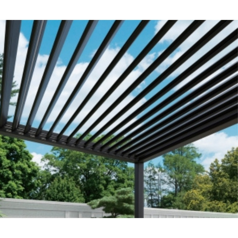 Fashionable Sunroom Automatic Pergola Gazebo Pavilion Aluminum Alloy Flip Louver Pavilion