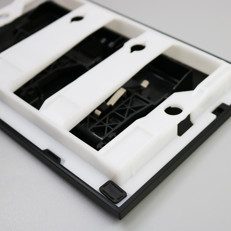 Smart bathroom black concealed plastic wall flush button panel