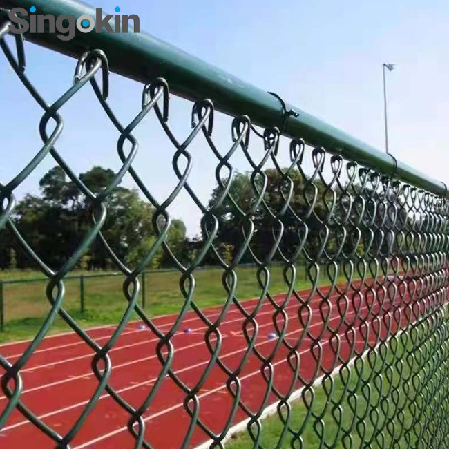 PVC Coated Diamond Mesh Chain Link Fence for Sports Ground Fencing