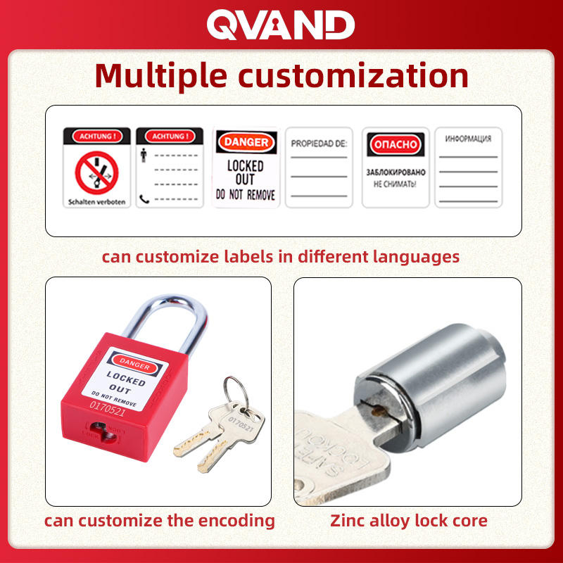 Qvand 38mm Loto Padlock Safety Lockout Locks Master Keyed Alike Padlocks