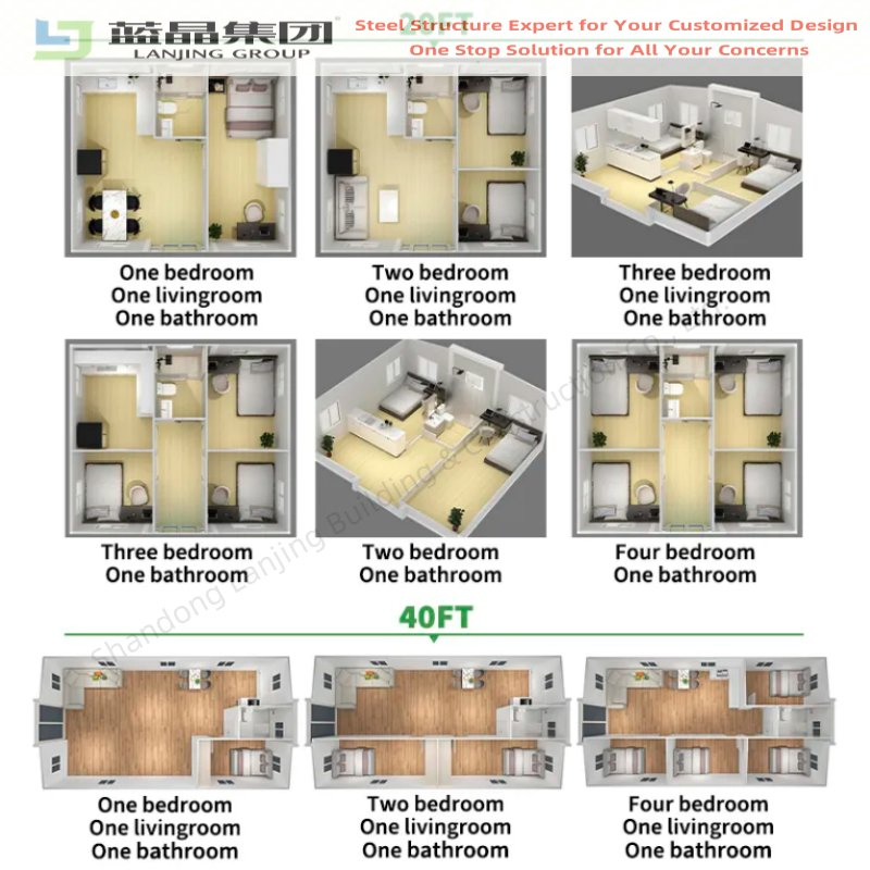 High Quality 20/40 FT Prefab Portable Container Fold out House Expandable Container Home Mobile Home Modular House Tiny Home Foldable House Mini Modular Homes