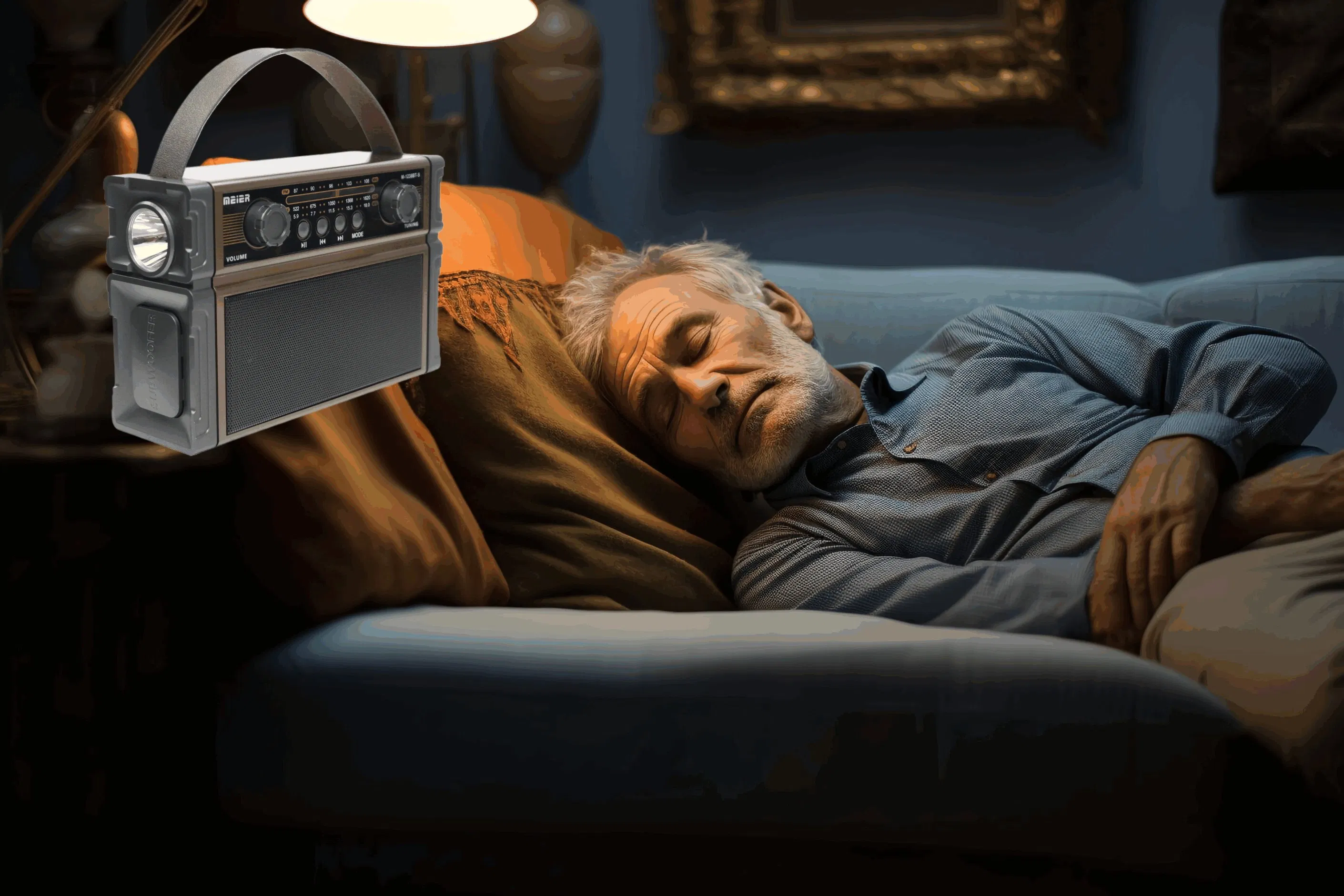 Meier M-1238BTS FM Radio, LED Flashlight, TF Card and MP3 Player, Rechargeable Speaker Bluetooth Outdoor Equipment