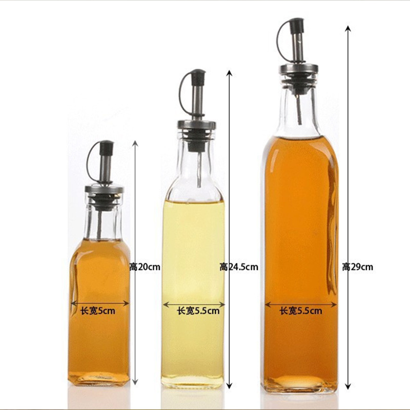 250ml 500ml 1000m Cooking Olive Oil Bottle Glass Dispenser