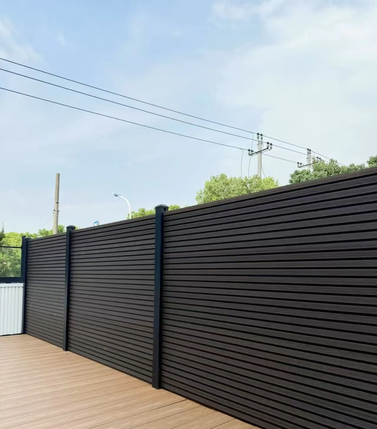 Wood Plastic Composite Fencing Panels WPC Fence for Home and Garden Waterproof Wind Resistant Easy to Install