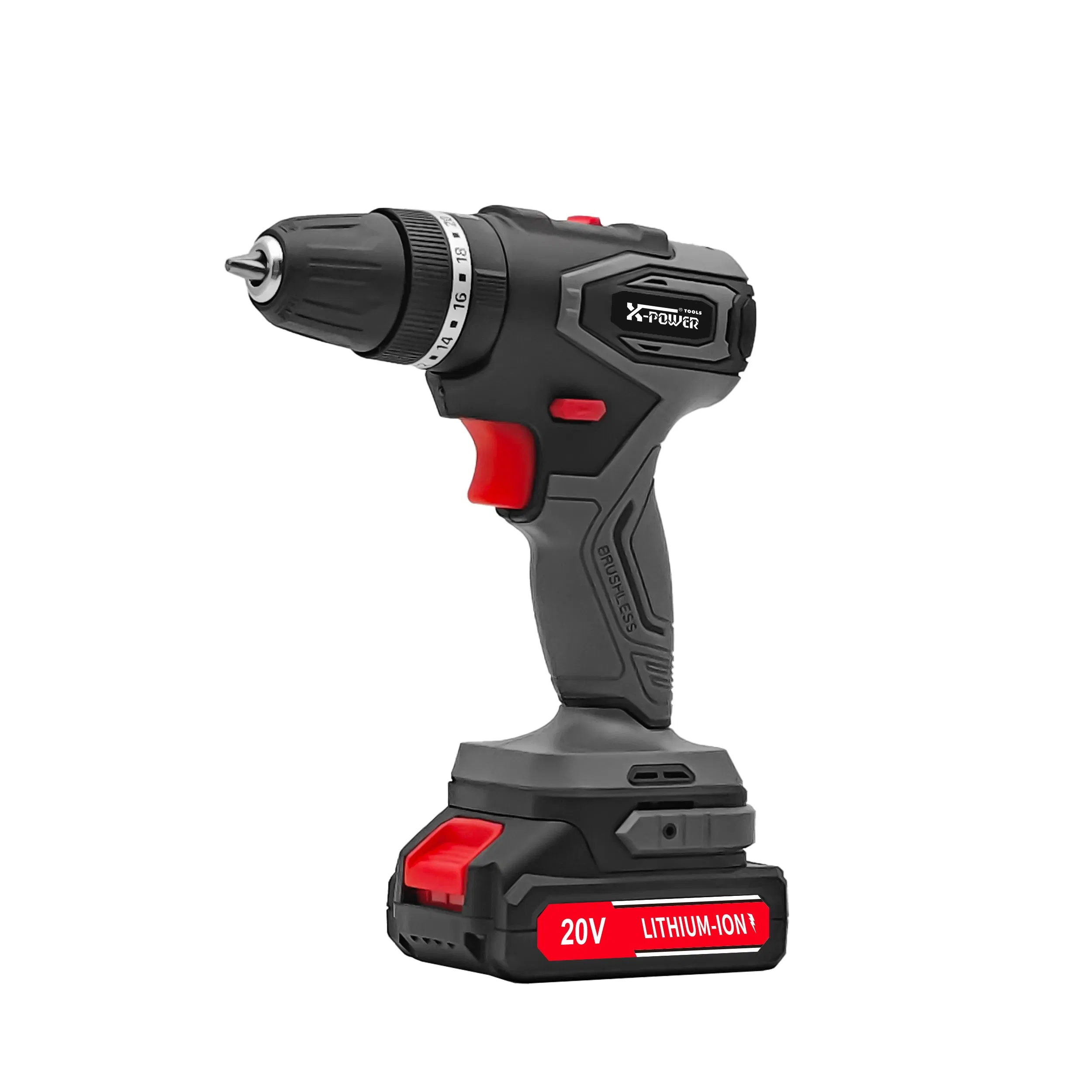 Kbd31802 20V Brushless Cordless Drill 2 Speed Lithiun Power Drills High Torque Powerful Motor LED Working Light