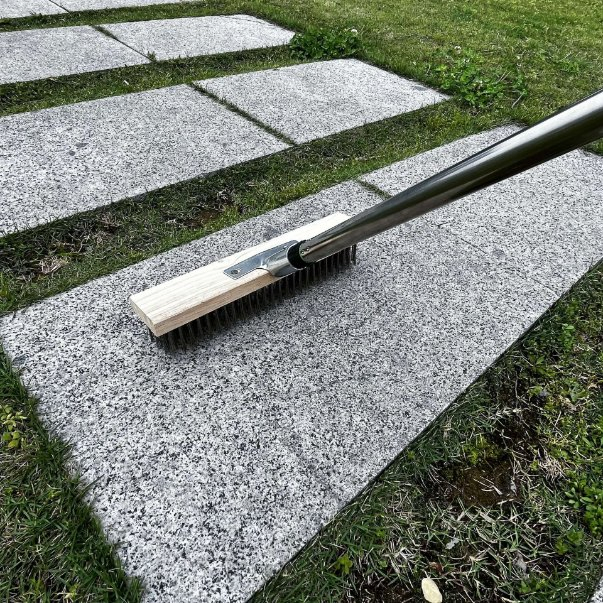 Щётка для пола с длинной ручкой, стальная щетина 30 см